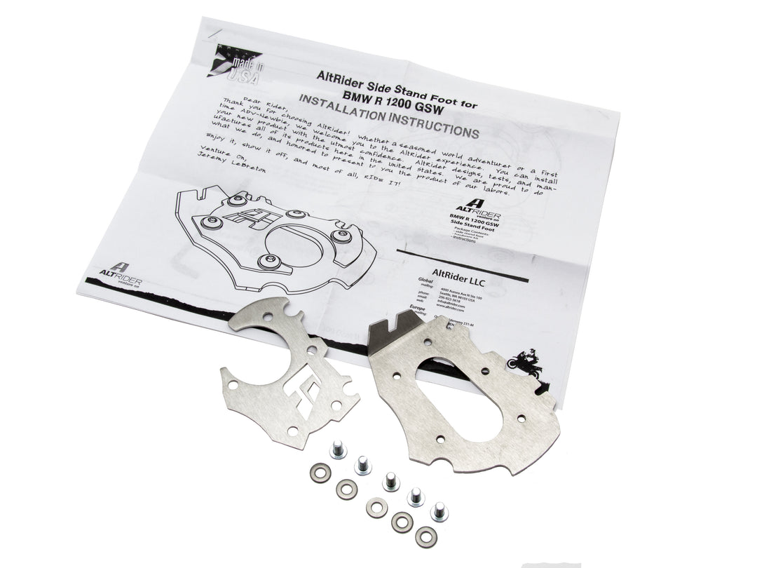AltRider Side Stand Enlarger Foot with riser for the BMW R 1200 GS Water Cooled