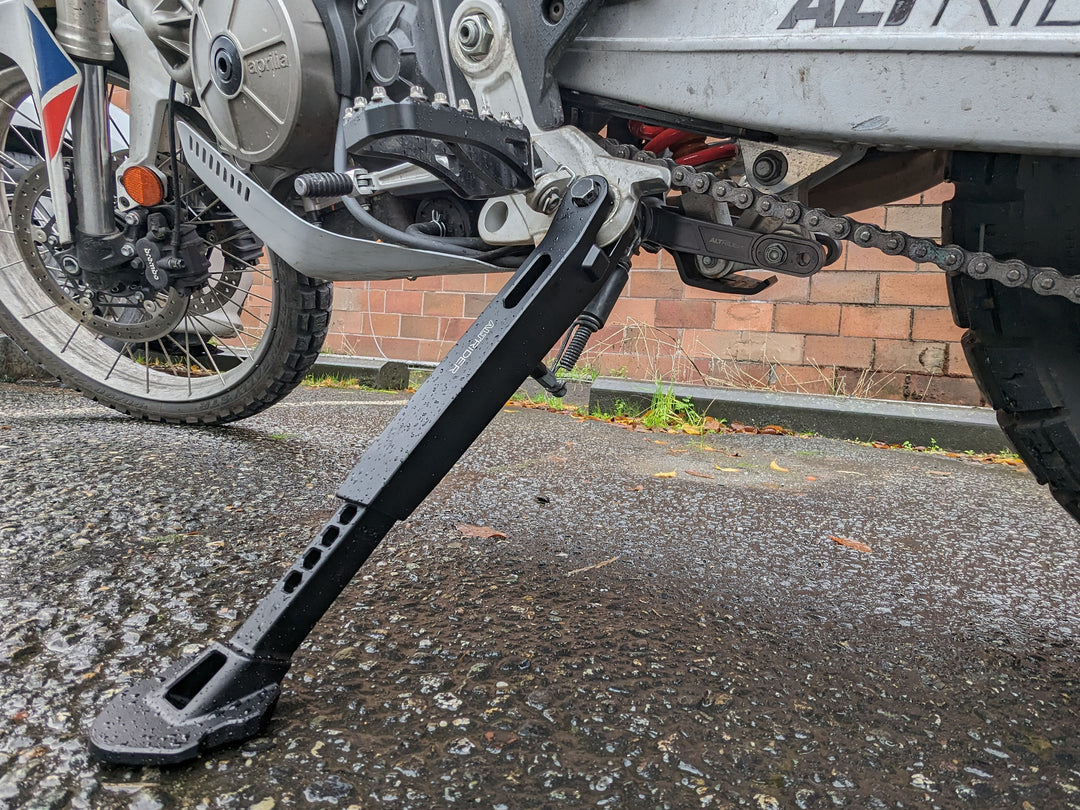 AltRider Adjustable Aluminum Side Stand for the Aprilia Tuareg 660